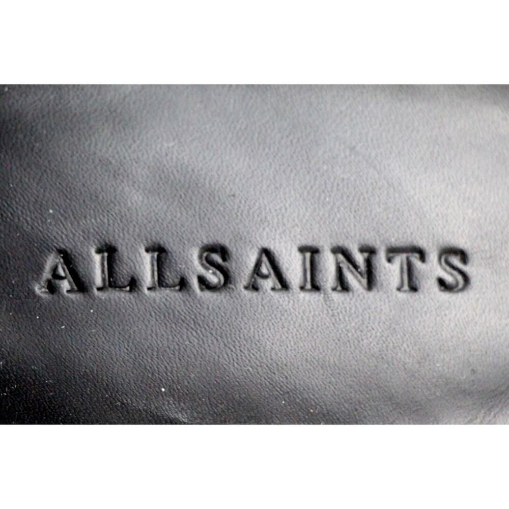 AllSaints BLACK GENUINE LEATHER SUEDE HIGH HEEL OPEN TOE STRAPPY SANDALS Sz 40 - Picture 7 of 11